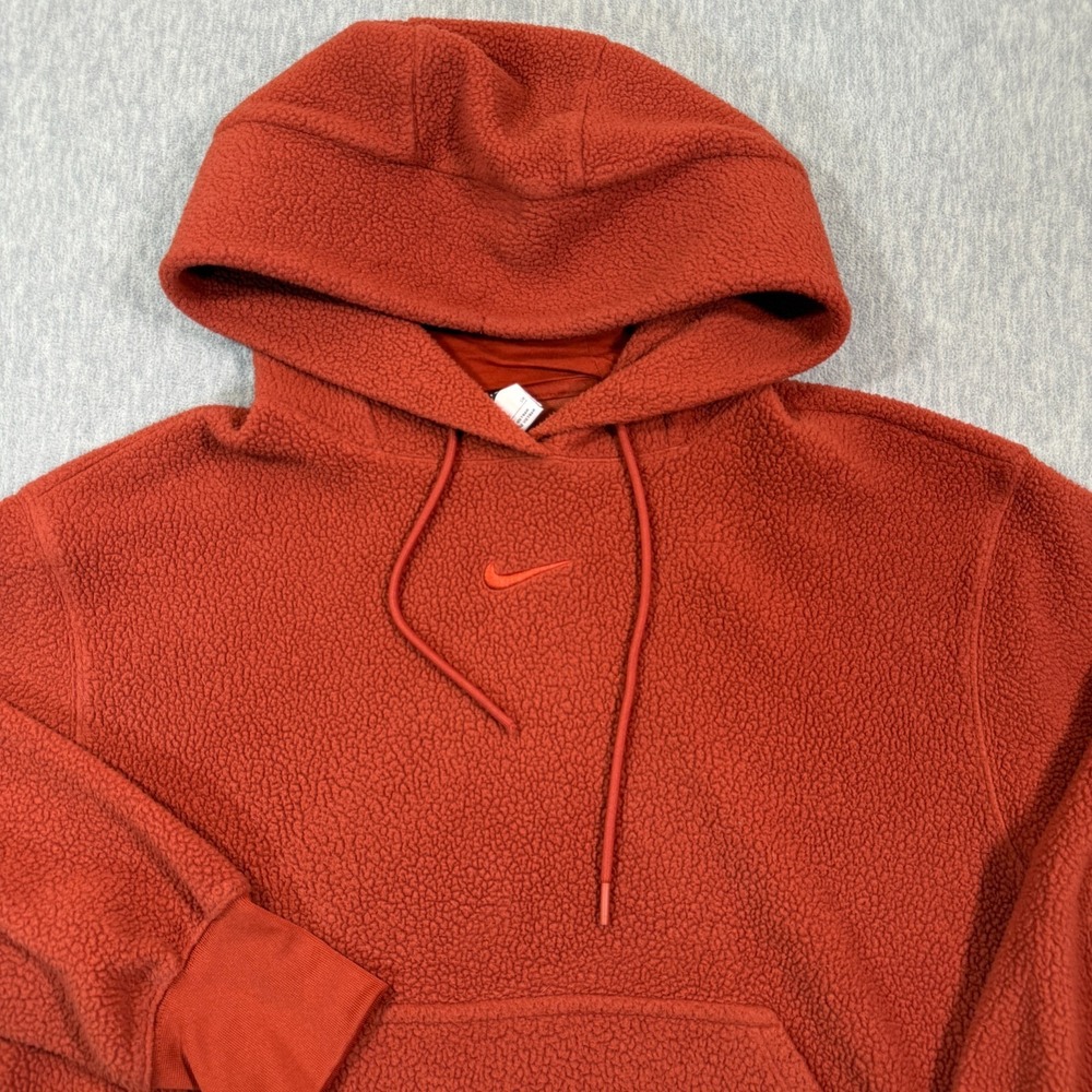 Nike Sportswear Plush Women's‎ Oversized Pullover Hoodie Small Orange Soft